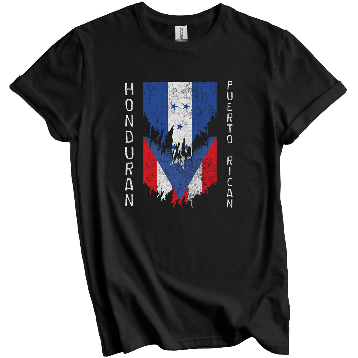 Honduran Puerto Rican Flags Ripped Torn Honduras Puerto Rico T-Shirt