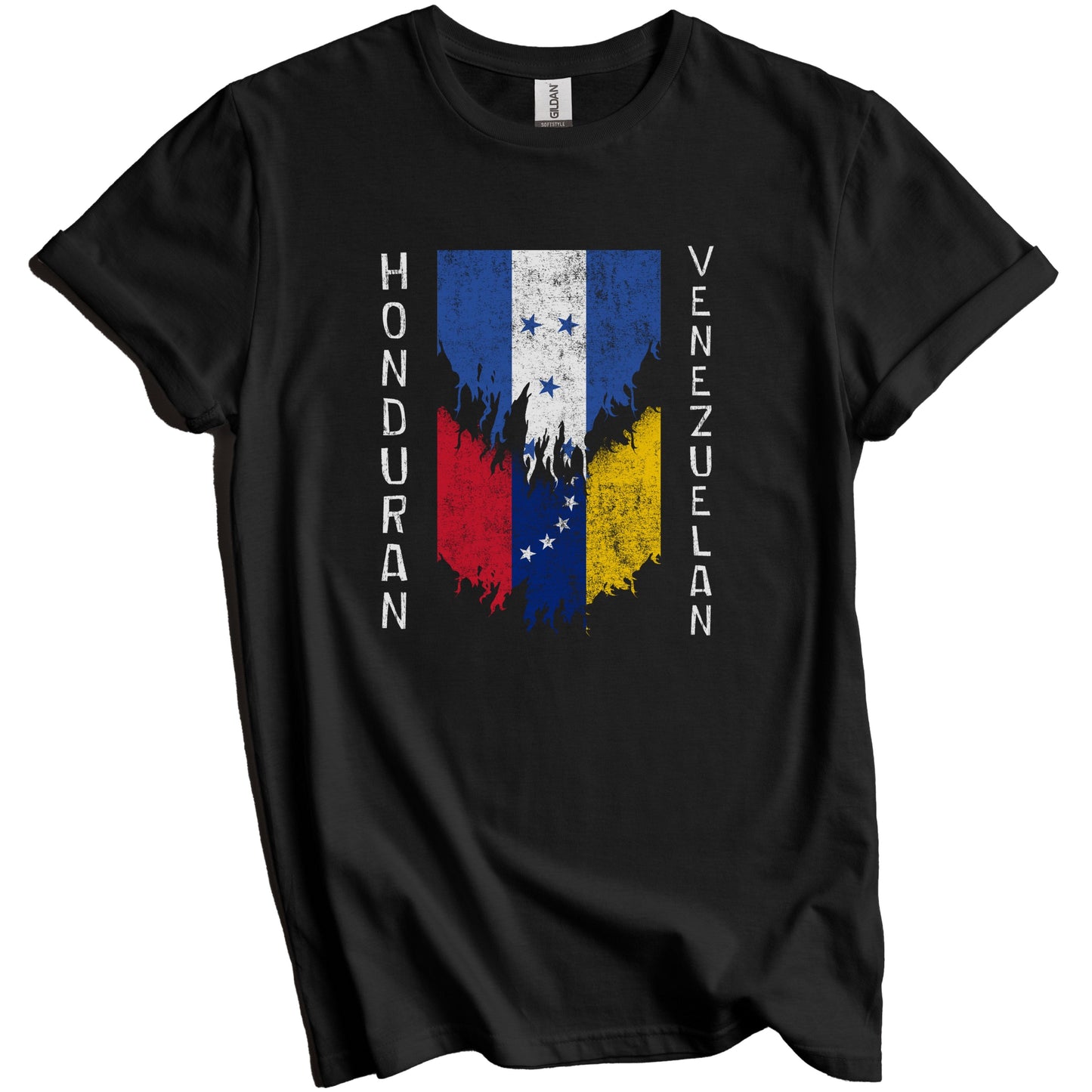 Honduran Venezuelan Flags Ripped Torn Honduras Venezuela T-Shirt
