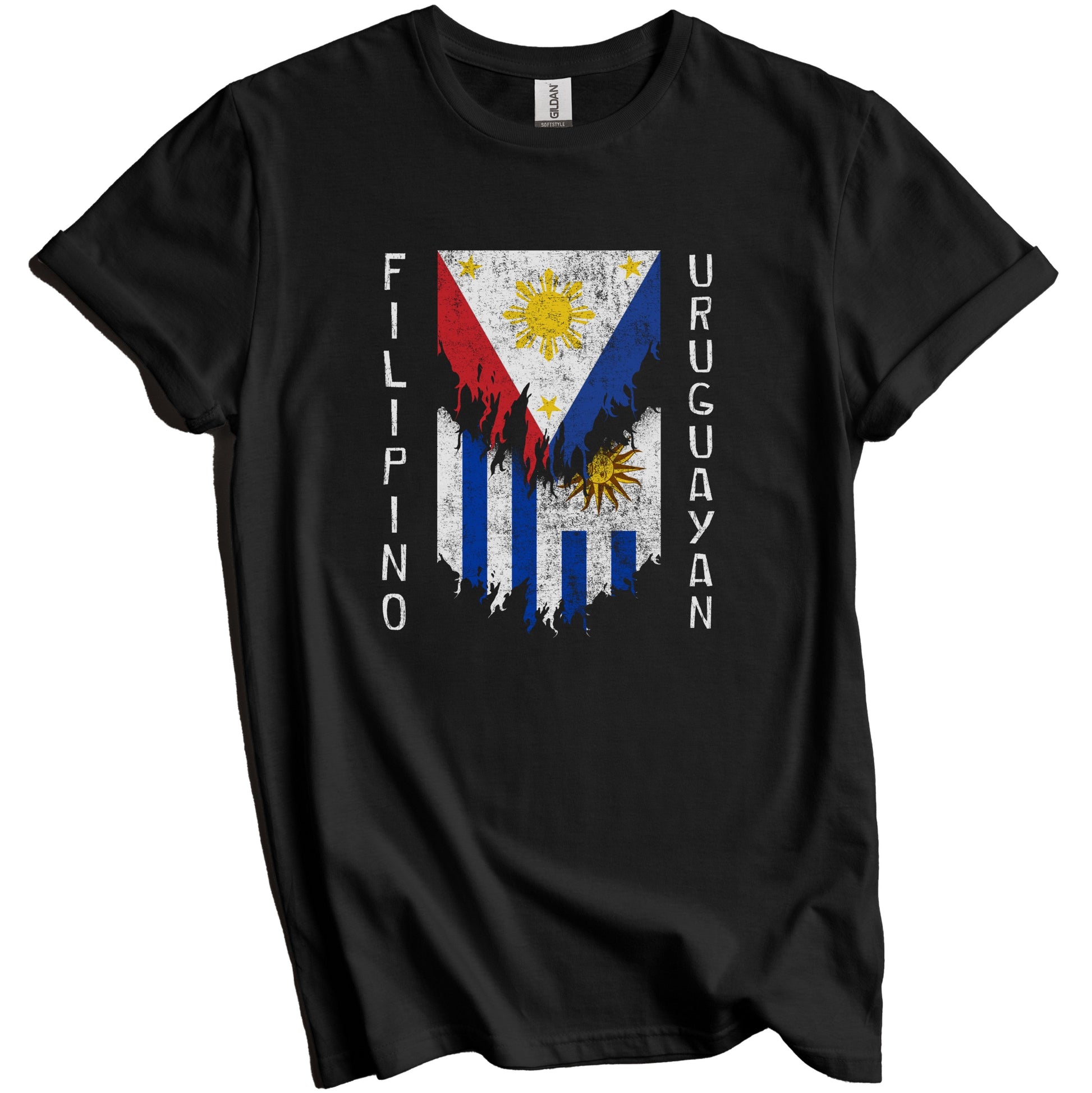 Filipino Uruguayan Flags Ripped Torn Philippines Uruguay T-Shirt