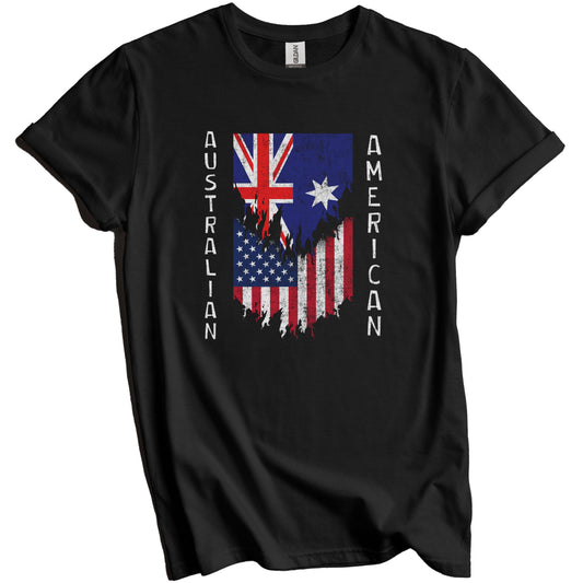 Australian American Flags Ripped Torn Australia T-Shirt