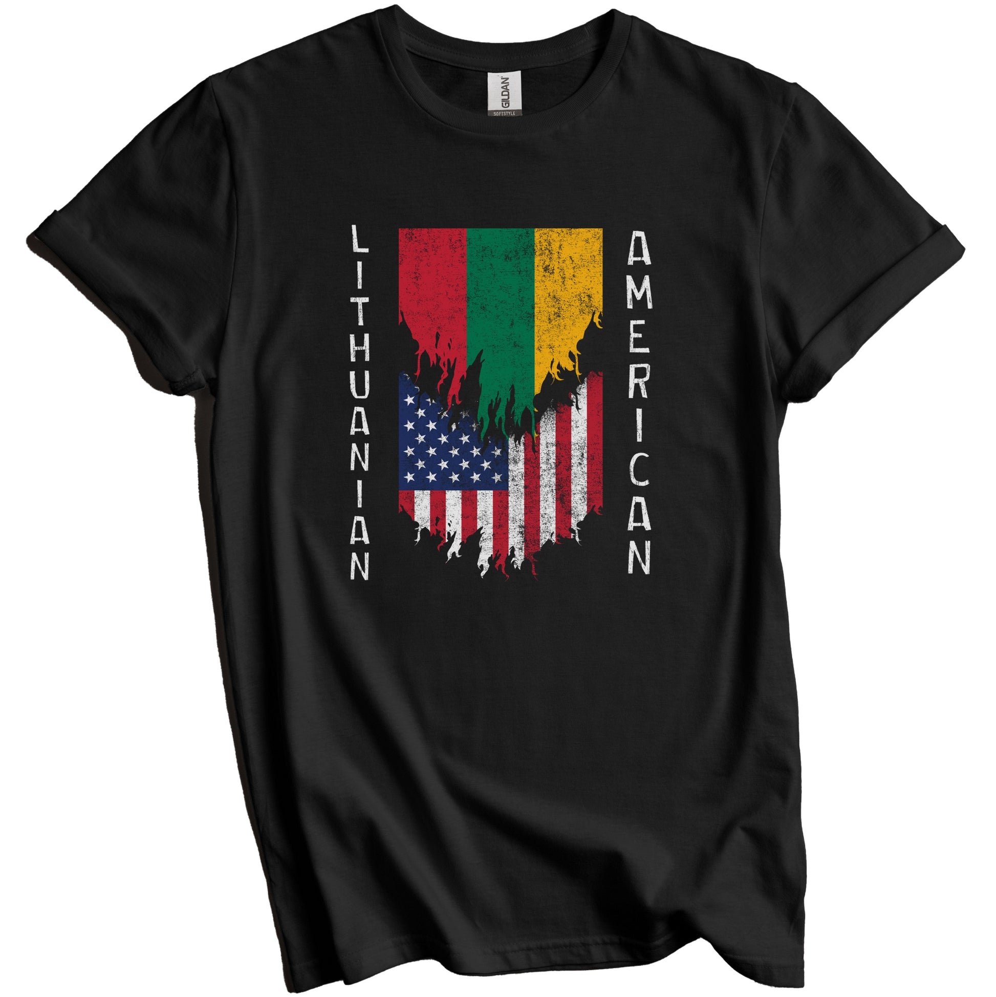 Lithuanian American Flags Ripped Torn Lithuania T-Shirt