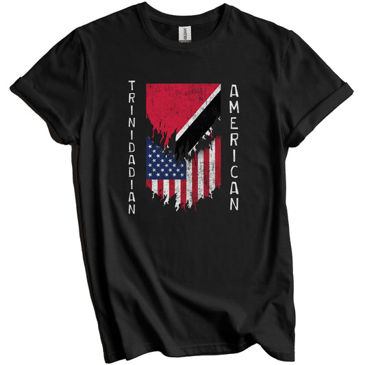 Trinidadian American Flags Ripped Torn Trinidad and Tobago T-Shirt