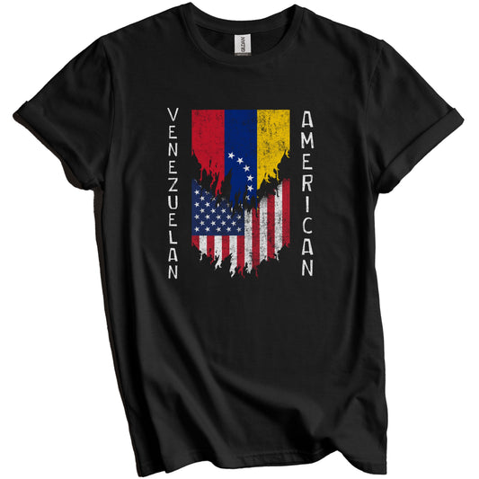 Venezuelan American Flags Ripped Torn Venezuela T-Shirt