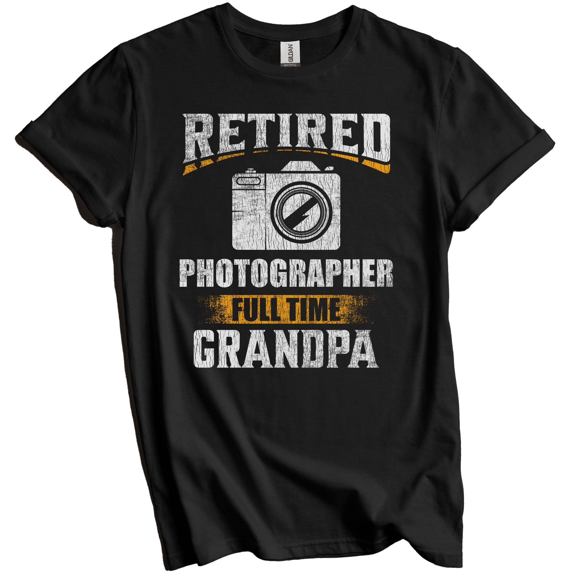 Retired Photographer Full Time Grandpa Funny Grandparent T-Shirt - Retirement Party Gift