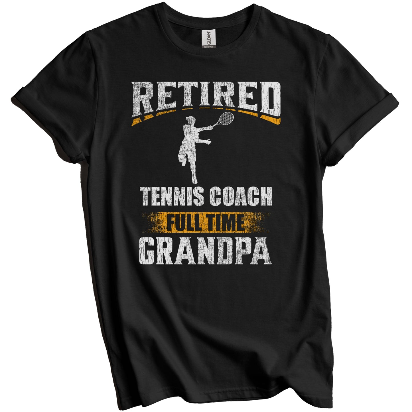 Retired Tennis Coach Full Time Grandpa Funny Grandparent T-Shirt - Retirement Party Gift