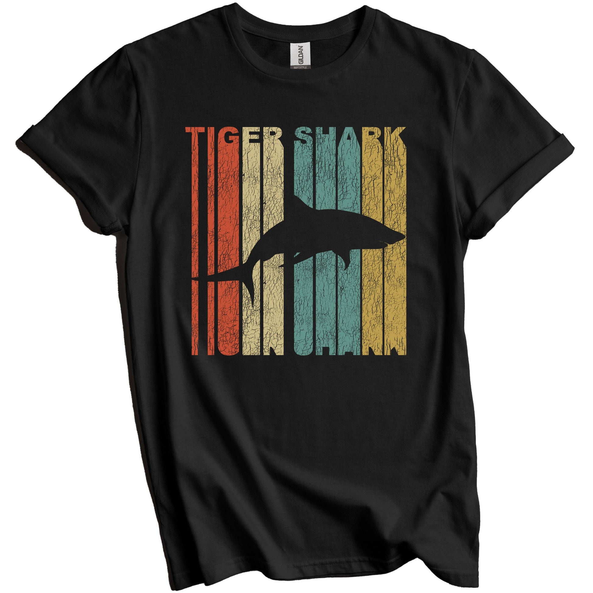 Retro Tiger Shark Distressed Vintage Shark T-Shirt