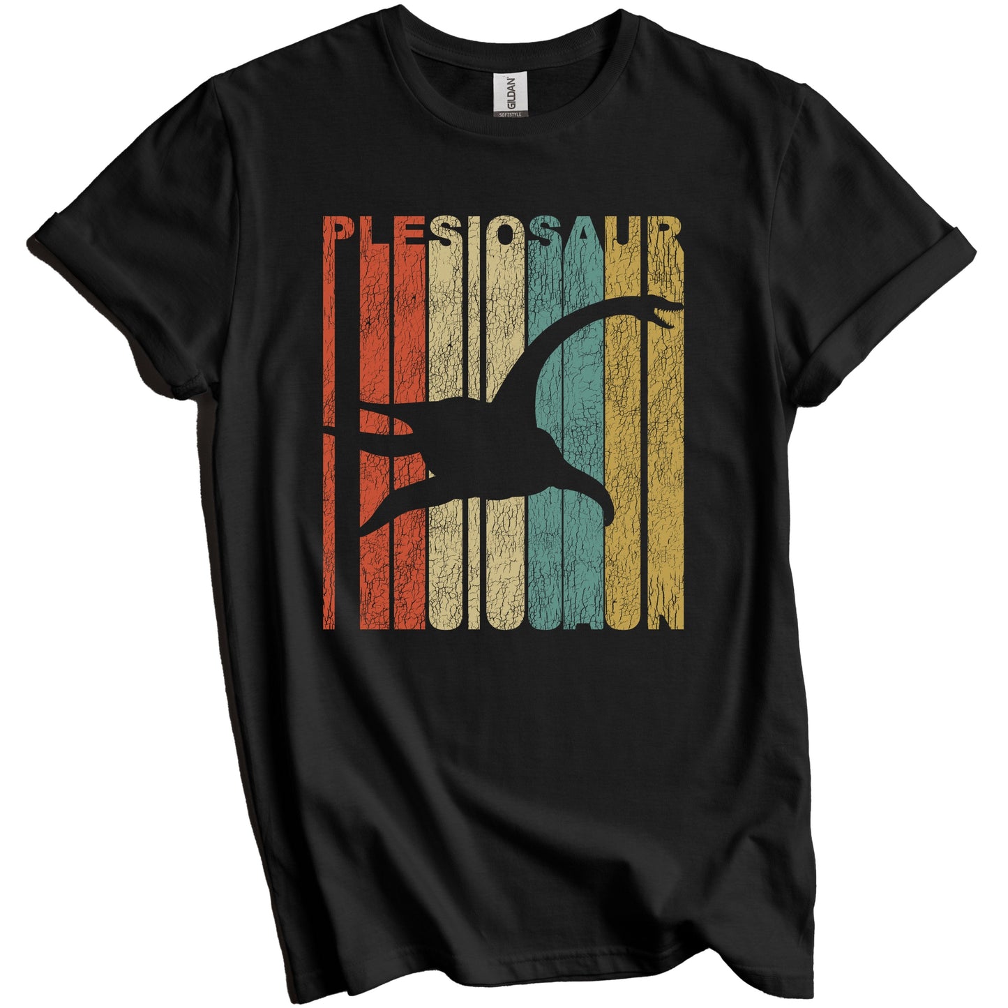 Retro Plesiosaur Distressed Vintage Dinosaur T-Shirt