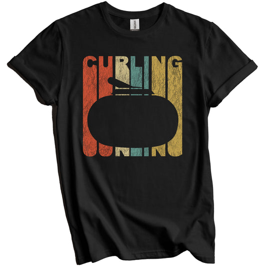 Retro Curling Distressed Vintage Curling Stone T-Shirt