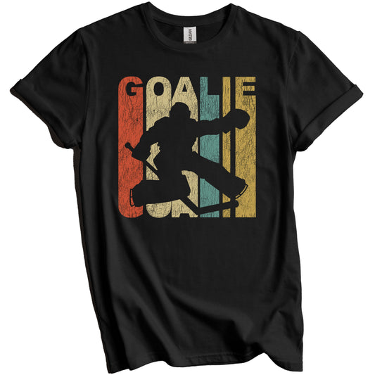 Retro Goalie Distressed Vintage Hockey T-Shirt