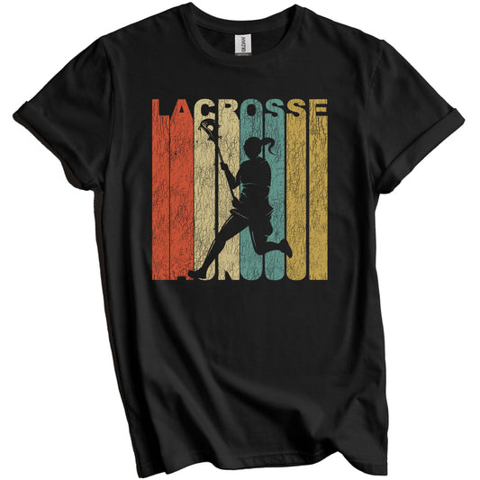 Retro Lacrosse Distressed Vintage Girls Sports T-Shirt