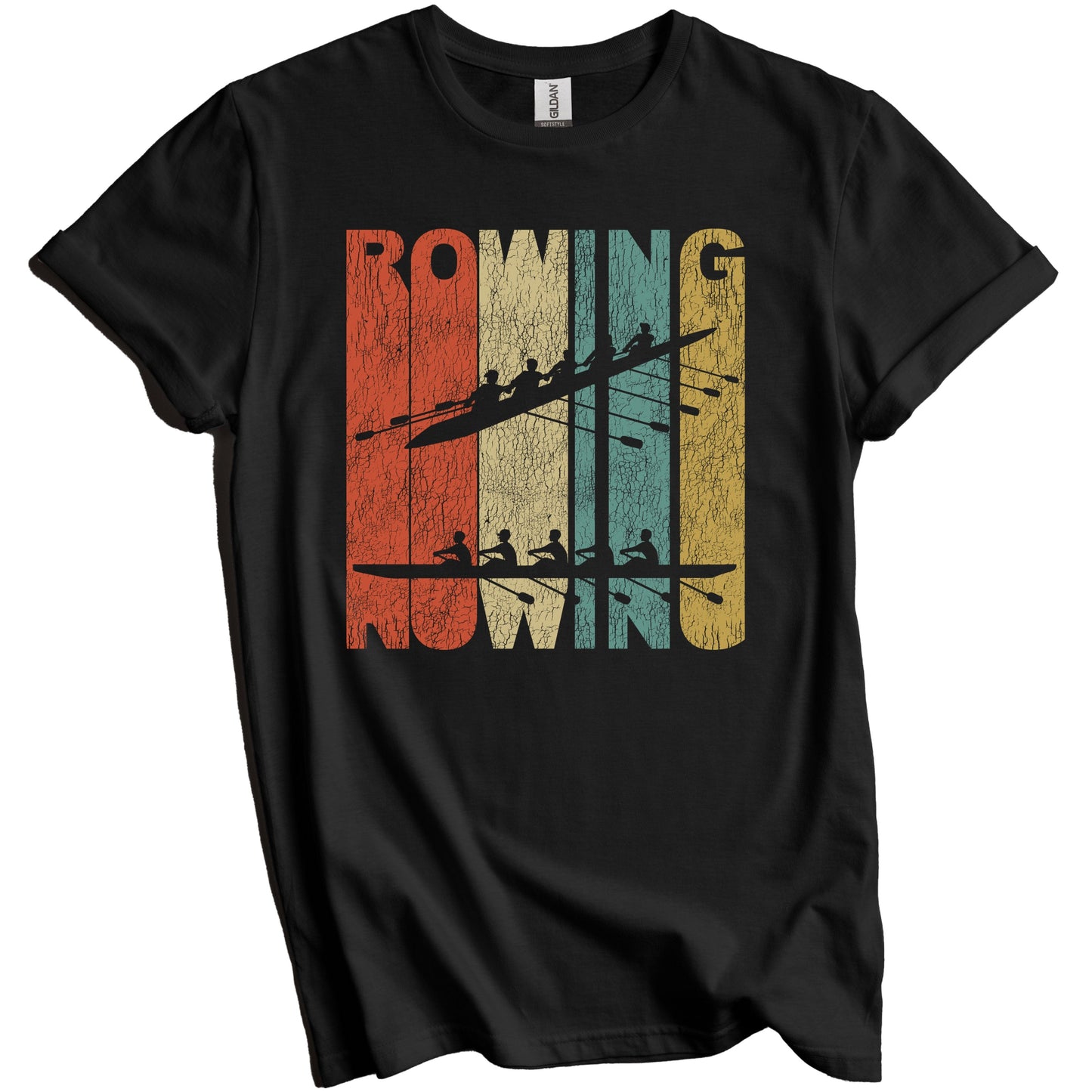 Retro Rowing Distressed Vintage Crew Team T-Shirt