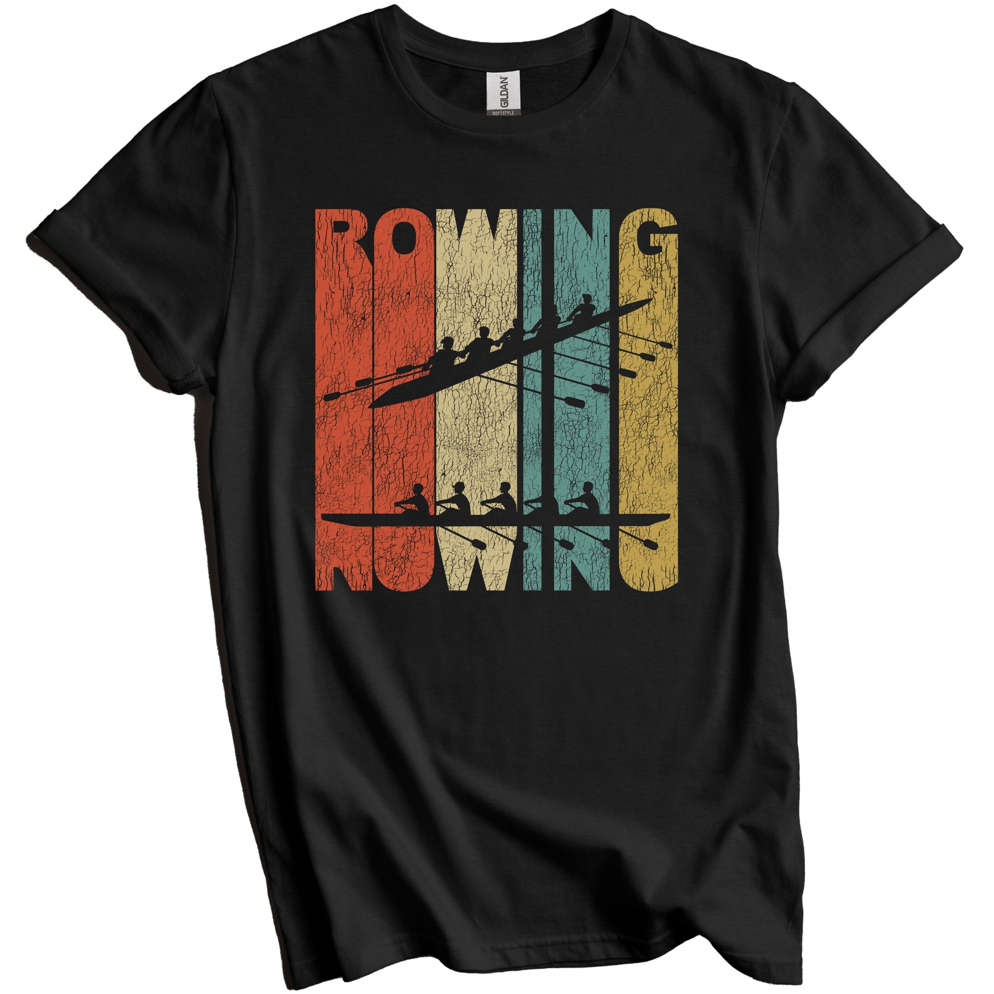 Retro Rowing Distressed Vintage Crew Team T-Shirt