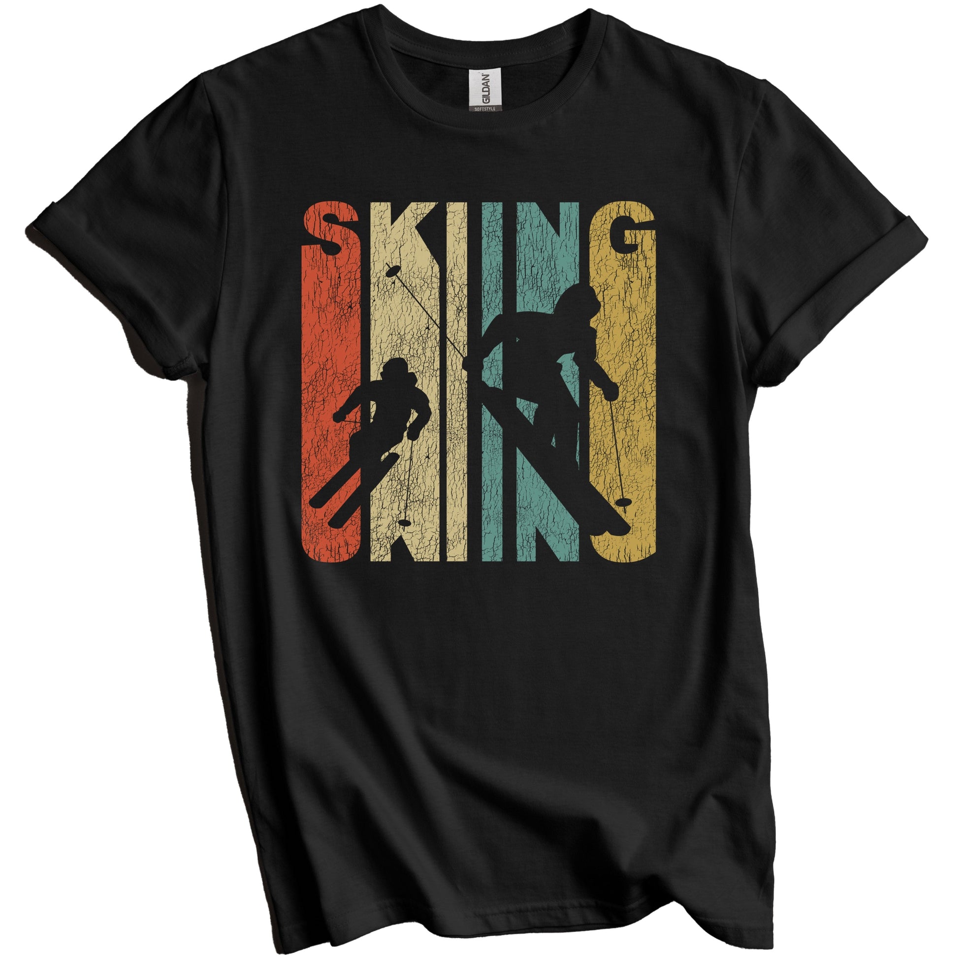 Retro Skiing Distressed Vintage Skier T-Shirt
