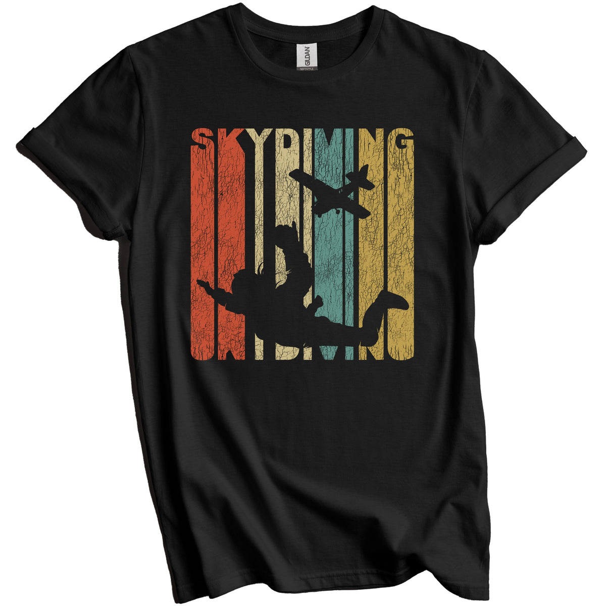 Retro Skydiving Distressed Vintage Skydiver T-Shirt