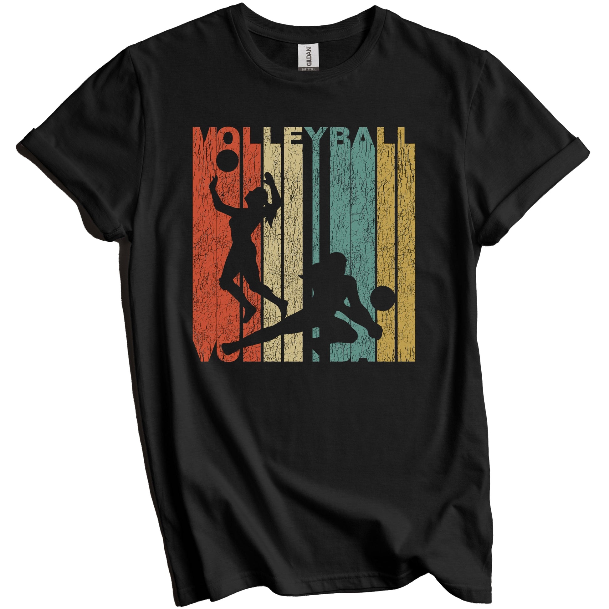 Retro Volleyball Distressed Vintage Girls Sports T-Shirt