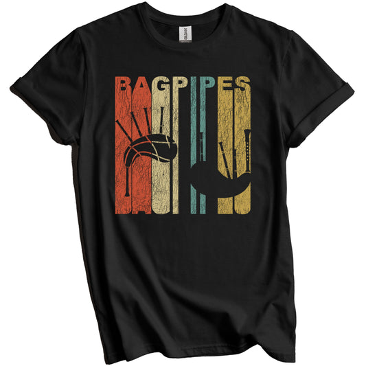 Retro Bagpipes Distressed Bagpiper Vintage Music T-Shirt