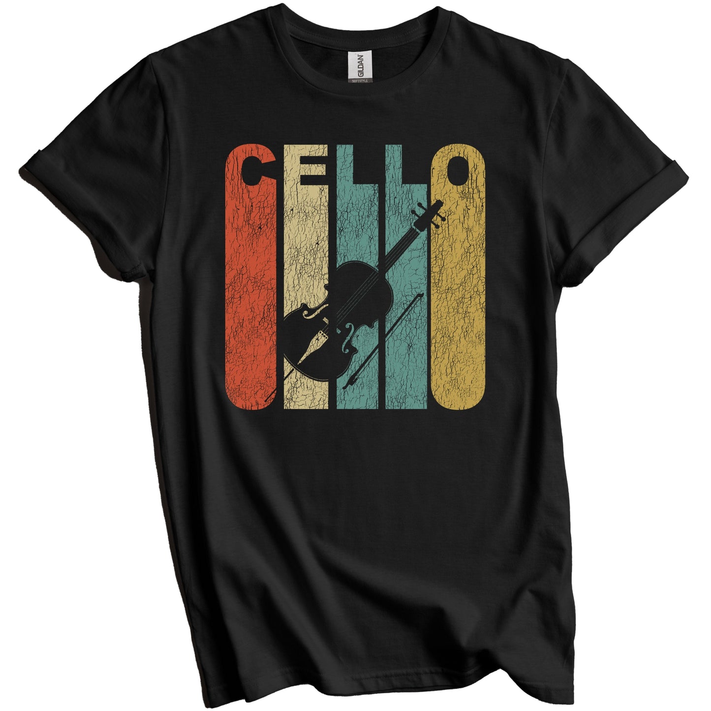 Retro Cello Distressed Cellist Vintage Music T-Shirt