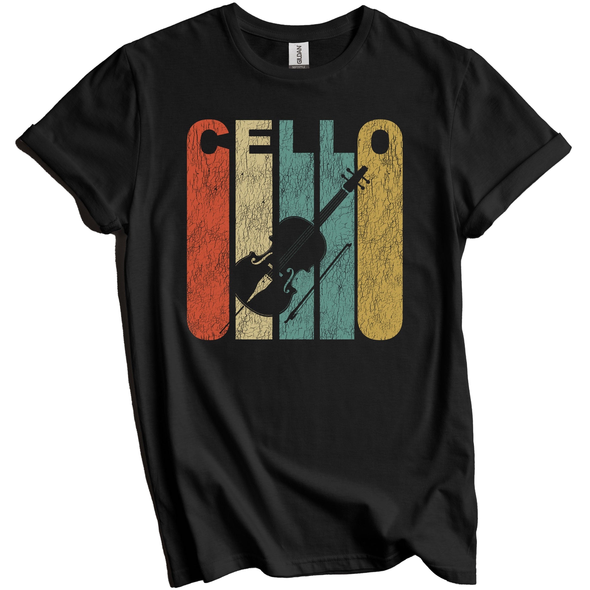 Retro Cello Distressed Cellist Vintage Music T-Shirt