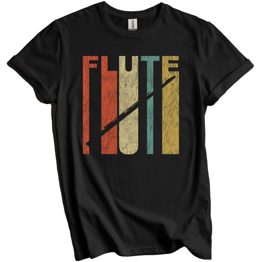 Retro Flute Distressed Flautist Vintage Music T-Shirt