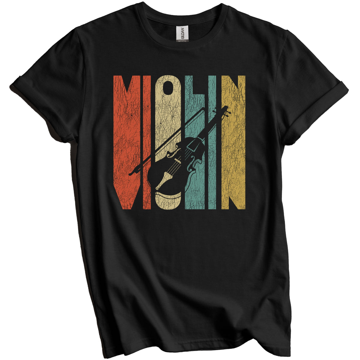 Retro Violin Distressed Violinist Vintage Music T-Shirt