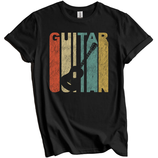 Retro Guitar Distressed Acoustic Guitarist Vintage Music T-Shirt