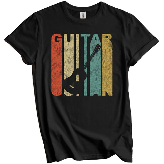 Retro Guitar Distressed Acoustic Guitarist Vintage Music T-Shirt