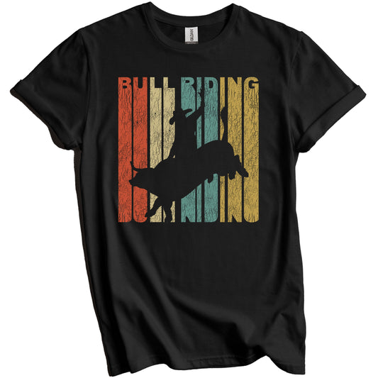 Retro Bull Riding Distressed Bull Rider Vintage Cowboy T-Shirt
