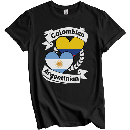 Colombian Argentinian Heart Flags Colombia Argentina T-Shirt