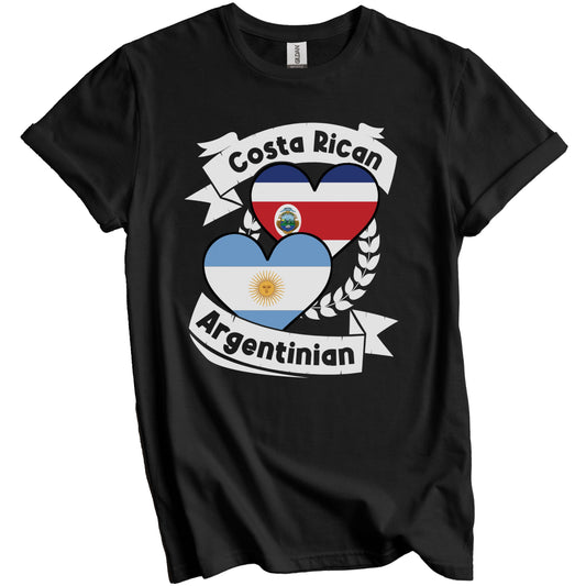 Costa Rican Argentinian Heart Flags Costa Rica Argentina T-Shirt