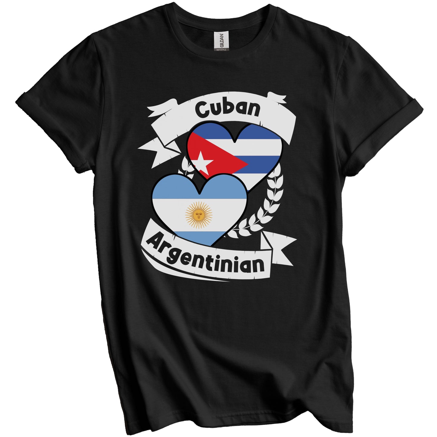 Cuban Argentinian Heart Flags Cuba Argentina T-Shirt