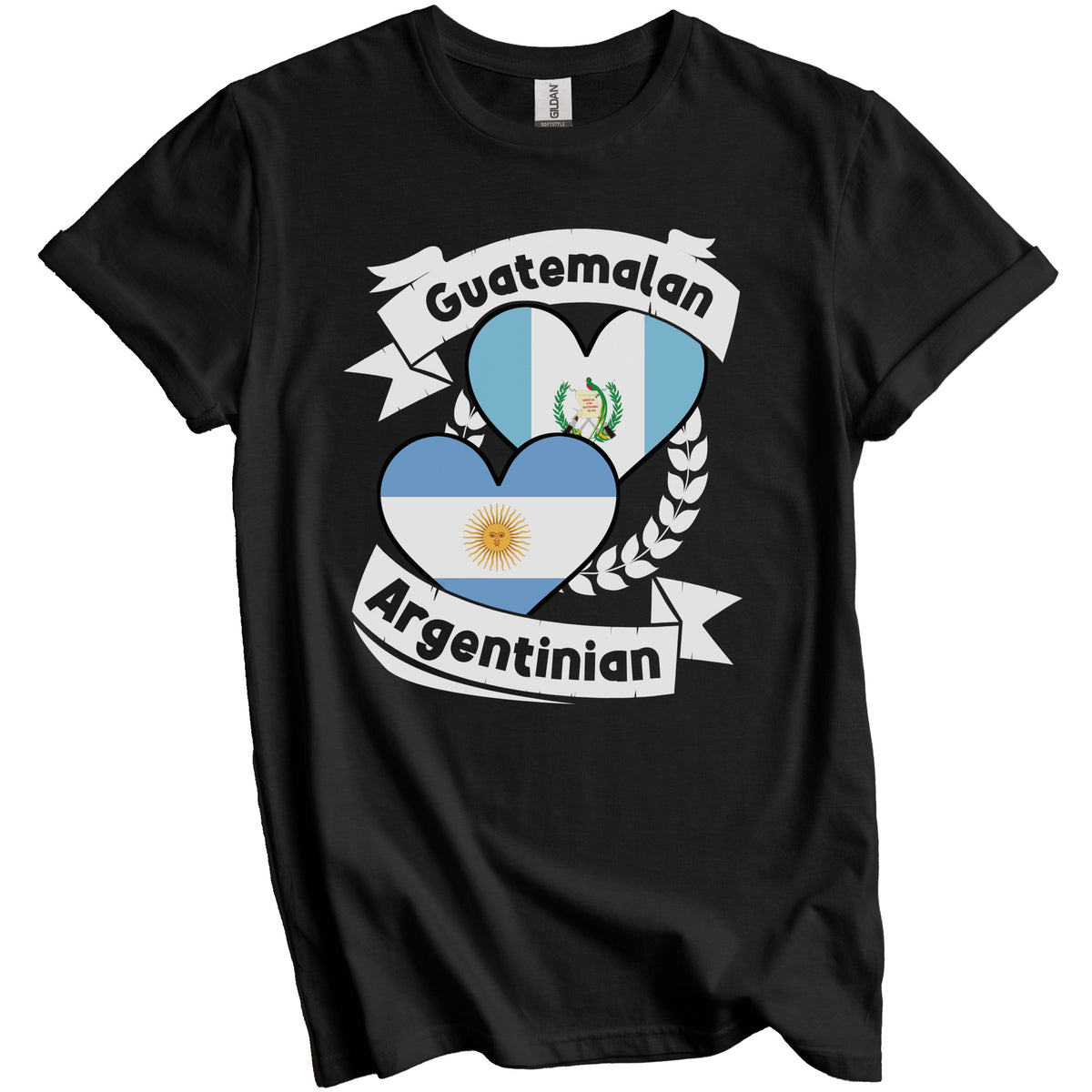 Guatemalan Argentinian Heart Flags Guatemala Argentina T-Shirt