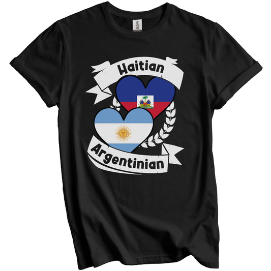 Haitian Argentinian Heart Flags Haiti Argentina T-Shirt