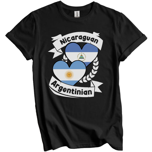 Nicaraguan Argentinian Heart Flags Nicaragua Argentina T-Shirt