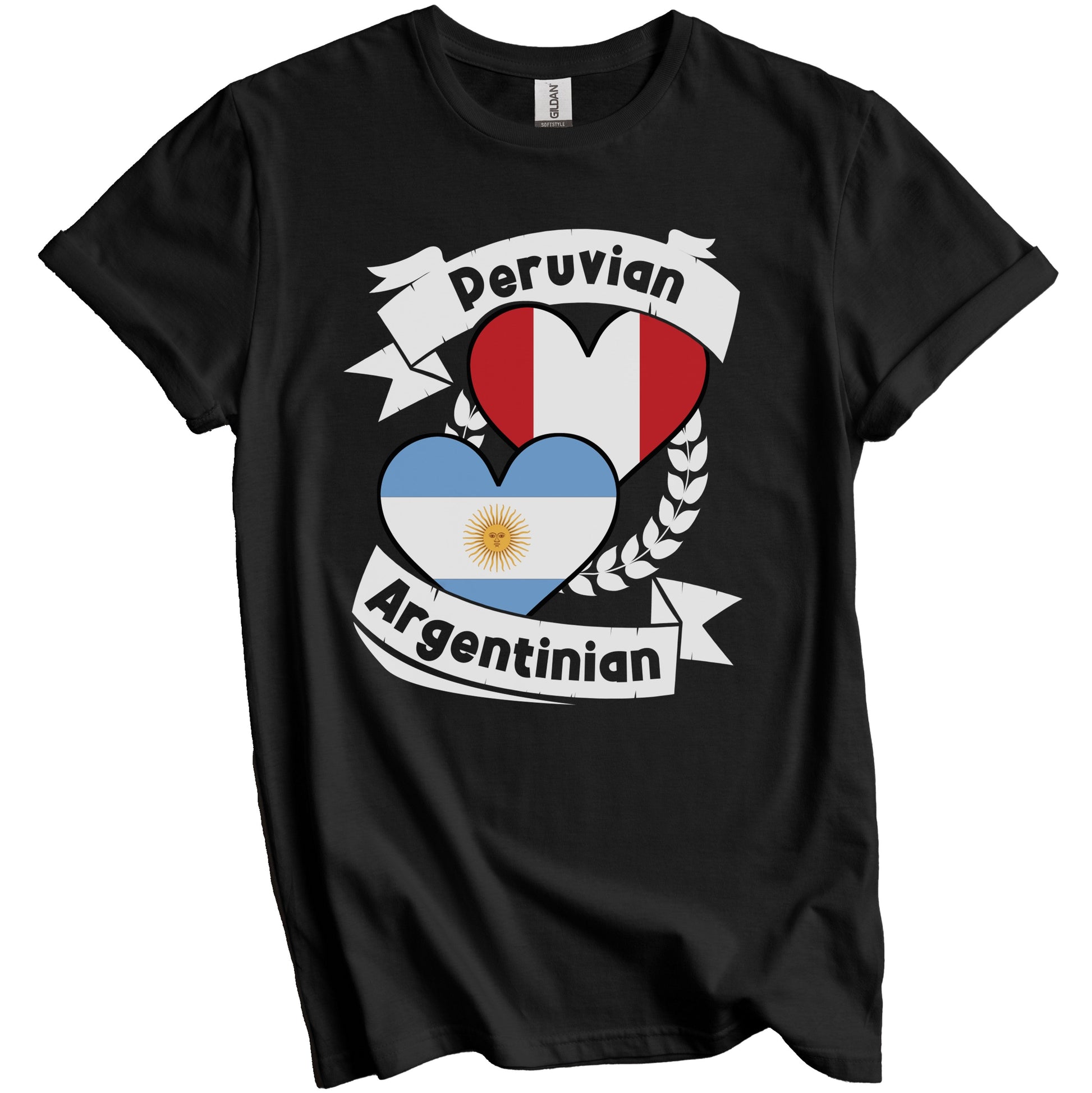 Peruvian Argentinian Heart Flags Peru Argentina T-Shirt