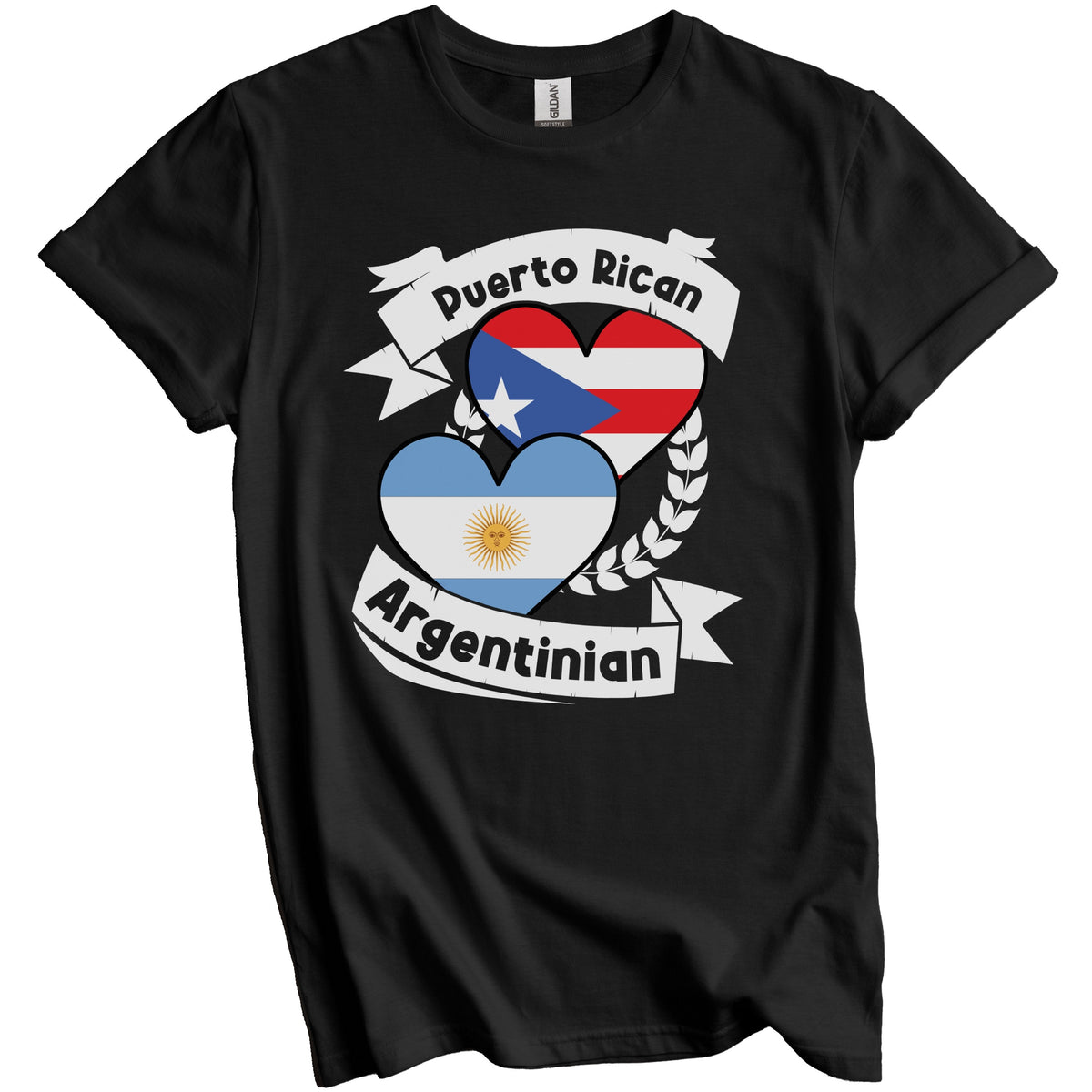 Puerto Rican Argentinian Heart Flags Puerto Rico Argentina T-Shirt