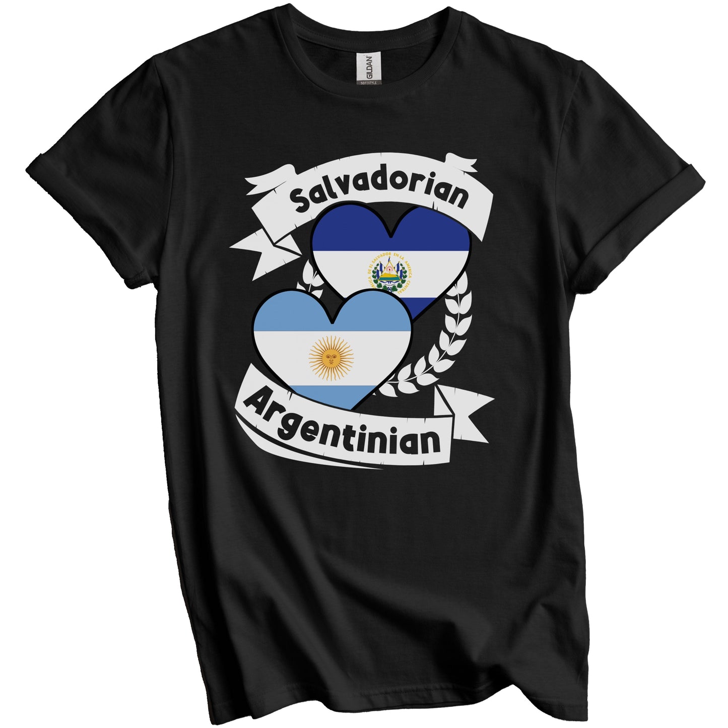 Salvadorian Argentinian Heart Flags El Salvador Argentina T-Shirt
