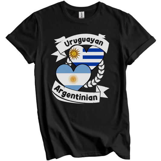 Uruguayan Argentinian Heart Flags Uruguay Argentina T-Shirt