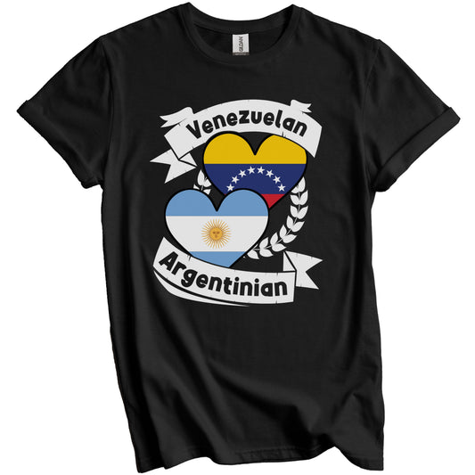 Venezuelan Argentinian Heart Flags Venezuela Argentina T-Shirt