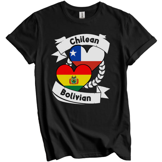 Chilean Bolivian Heart Flags Chile Bolivia T-Shirt