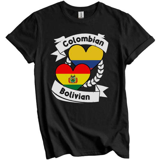 Colombian Bolivian Heart Flags Colombia Bolivia T-Shirt