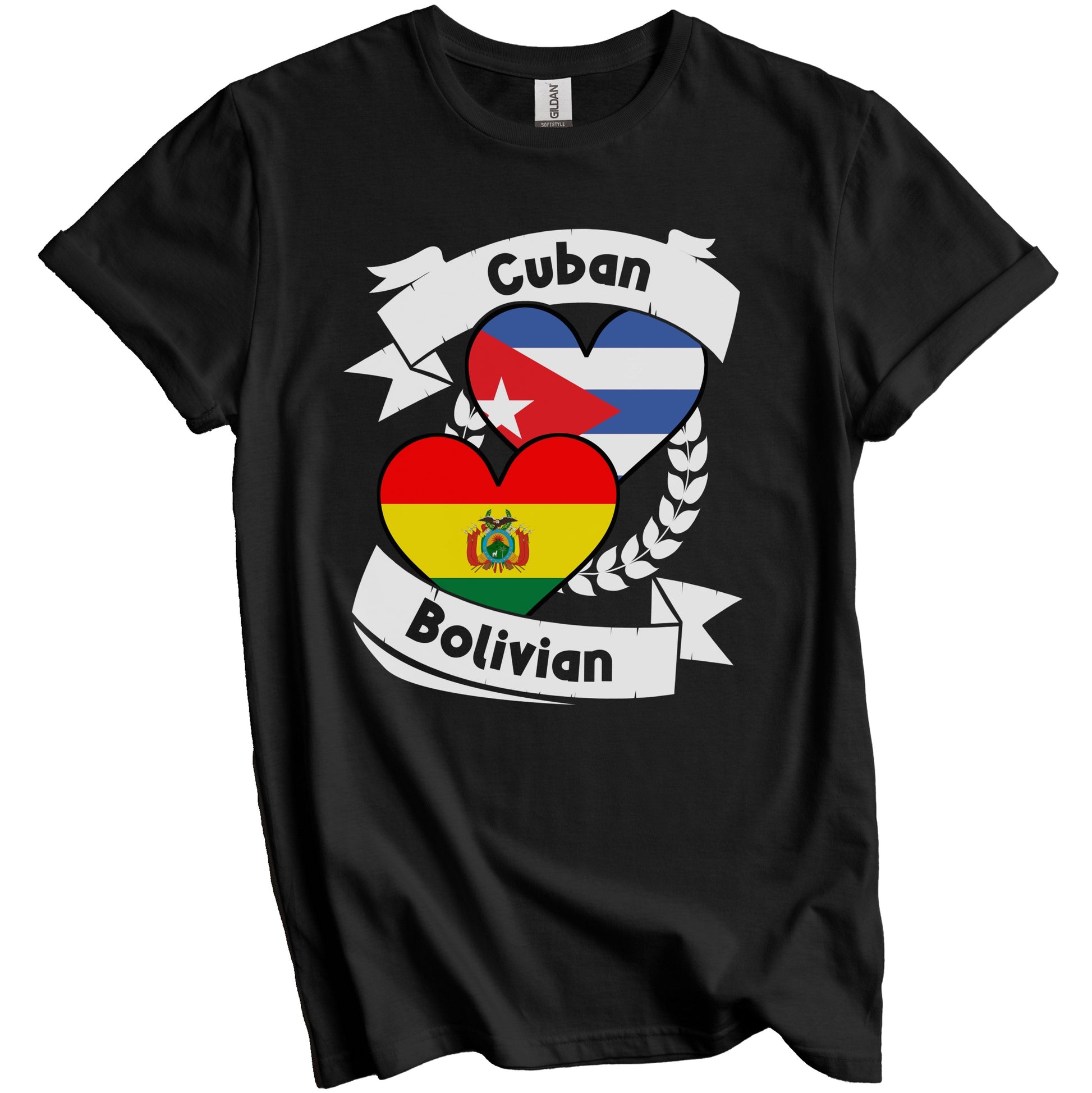 Cuban Bolivian Heart Flags Cuba Bolivia T-Shirt