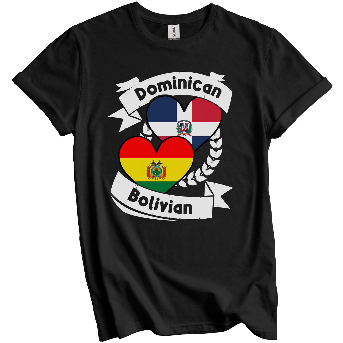 Dominican Bolivian Heart Flags Dominican Republic Bolivia T-Shirt