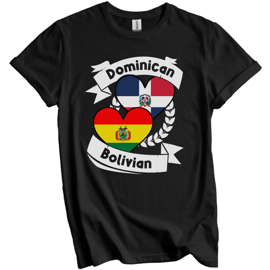 Dominican Bolivian Heart Flags Dominican Republic Bolivia T-Shirt