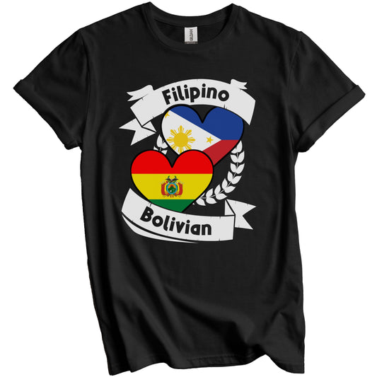 Filipino Bolivian Heart Flags Philippines Bolivia T-Shirt