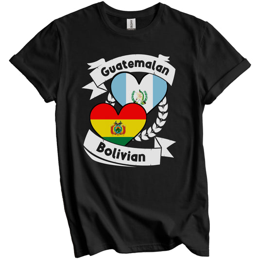 Guatemalan Bolivian Heart Flags Guatemala Bolivia T-Shirt