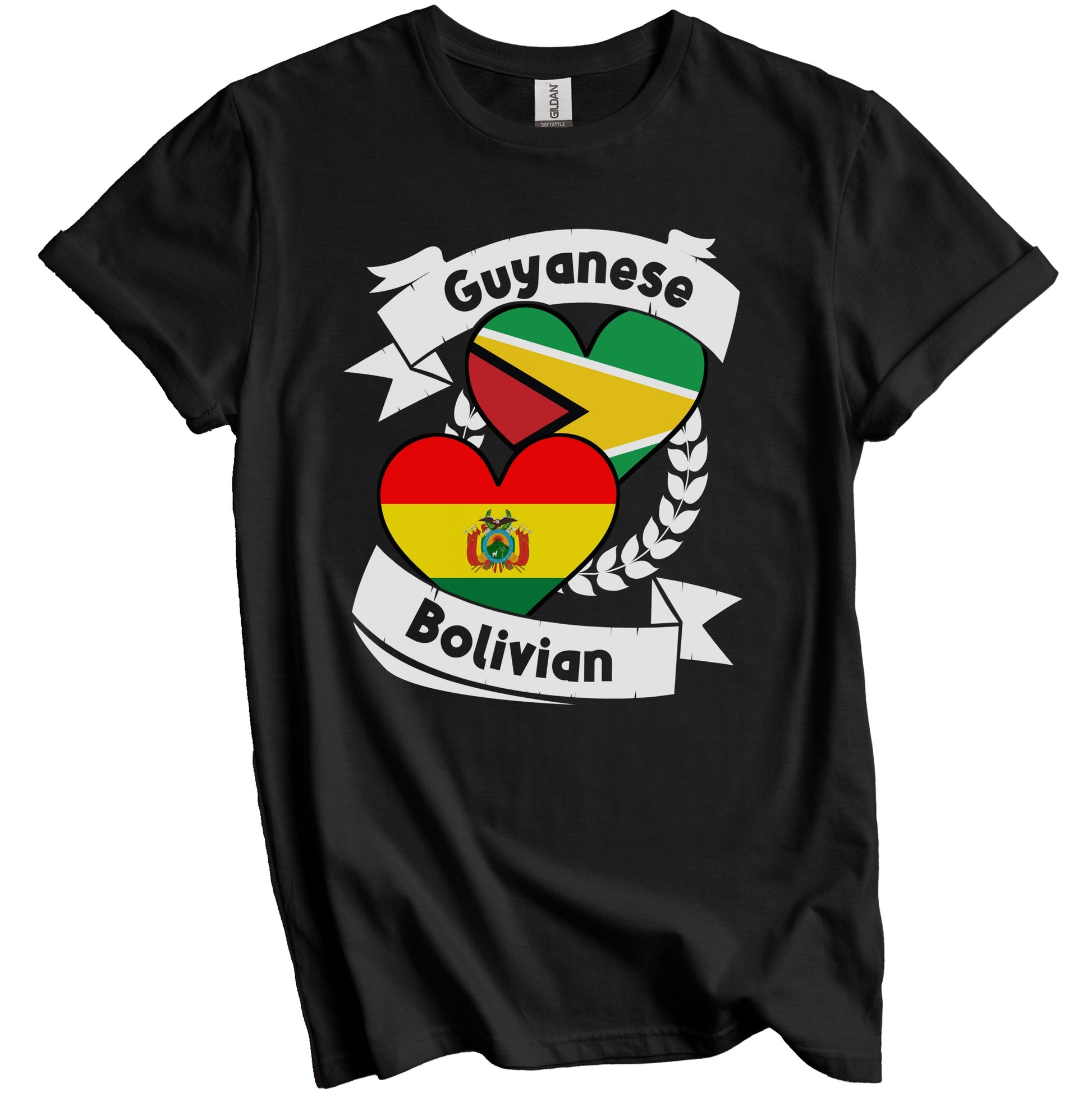 Guyanese Bolivian Heart Flags Guyana Bolivia T-Shirt
