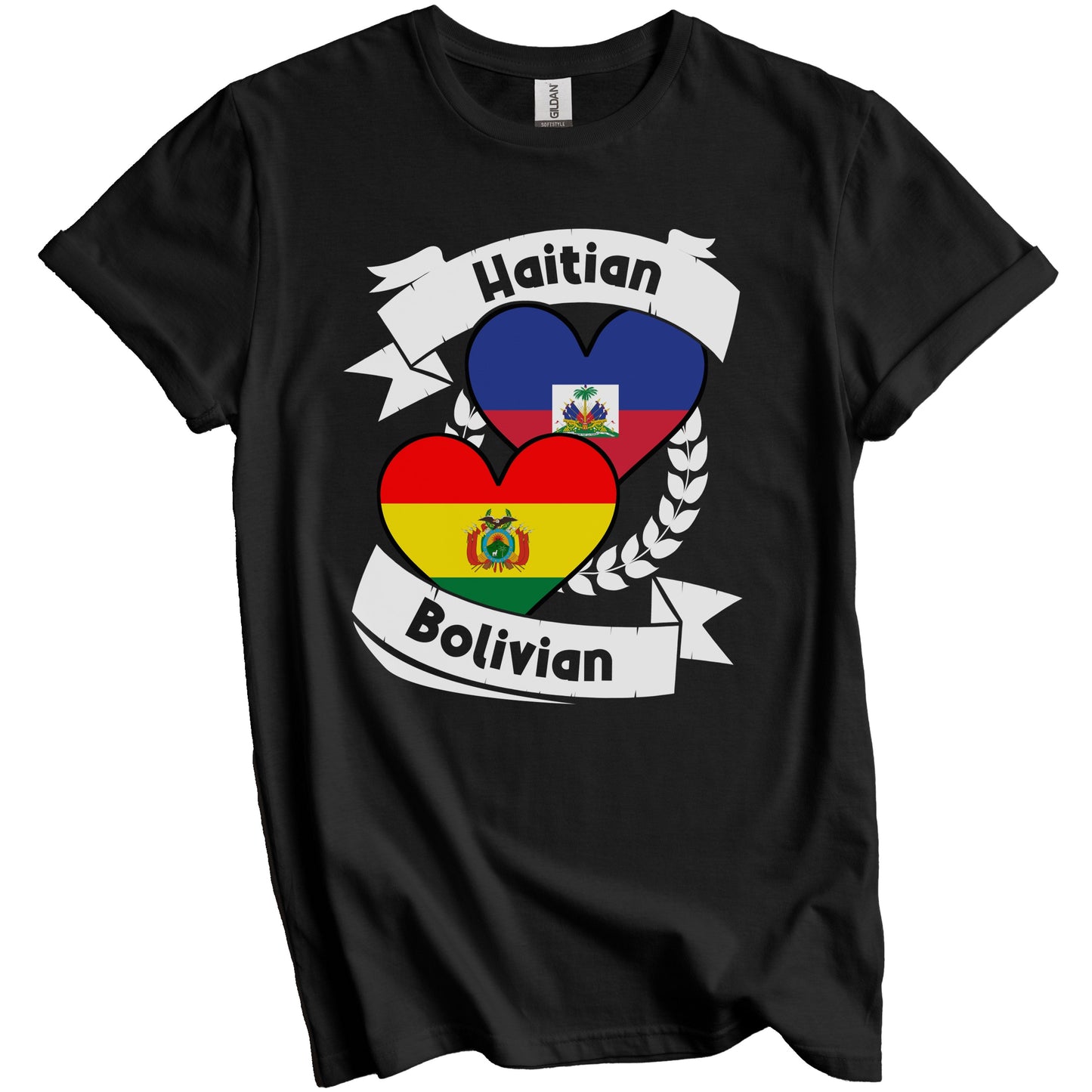 Haitian Bolivian Heart Flags Haiti Bolivia T-Shirt