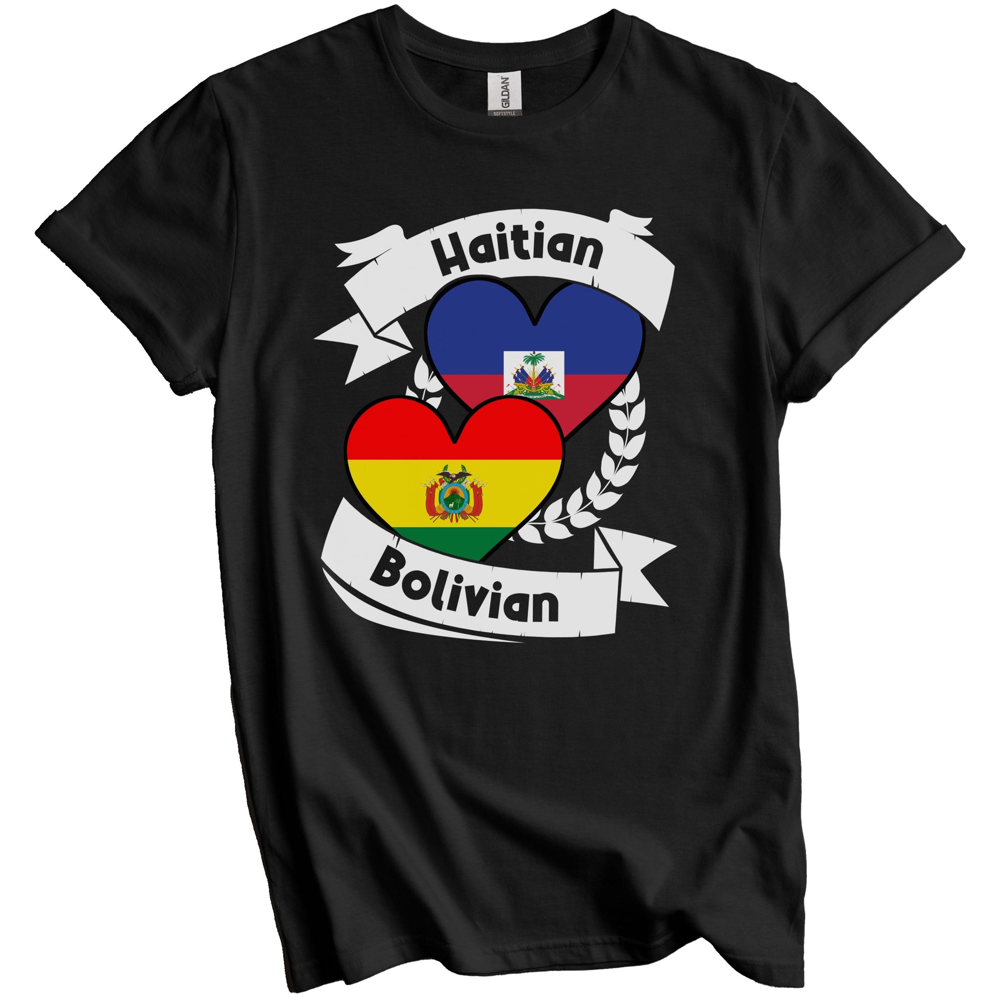 Haitian Bolivian Heart Flags Haiti Bolivia T-Shirt