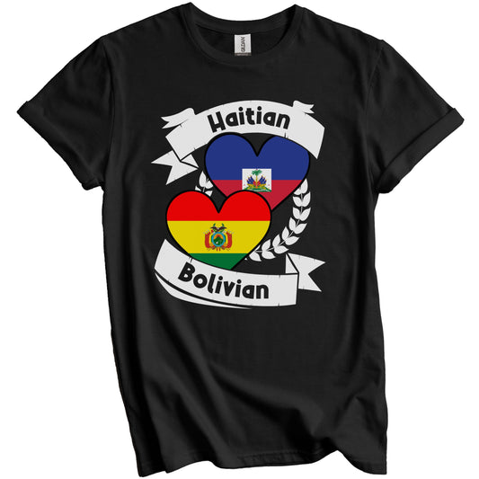 Haitian Bolivian Heart Flags Haiti Bolivia T-Shirt