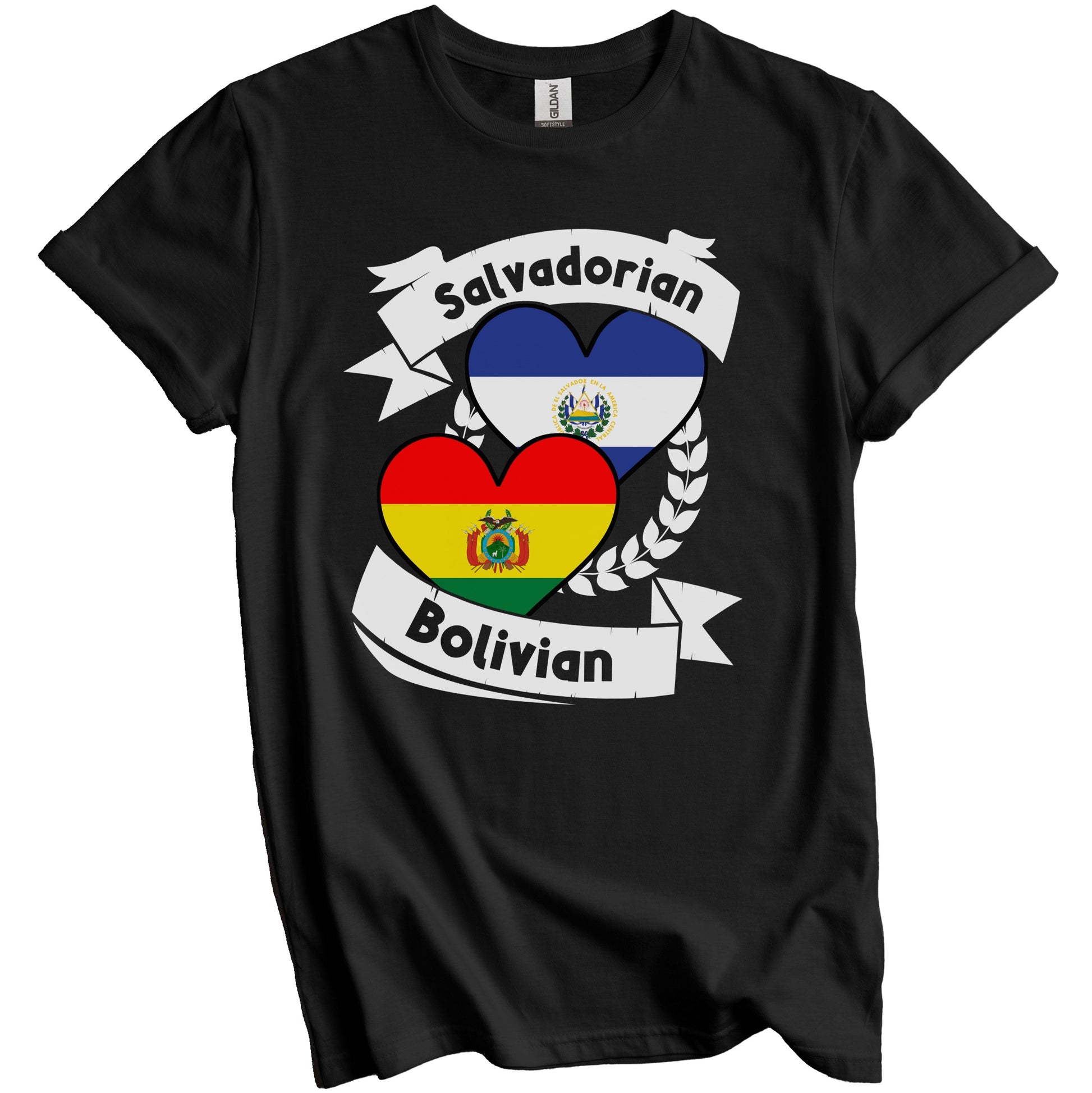 Salvadorian Bolivian Heart Flags El Salvador Bolivia T-Shirt